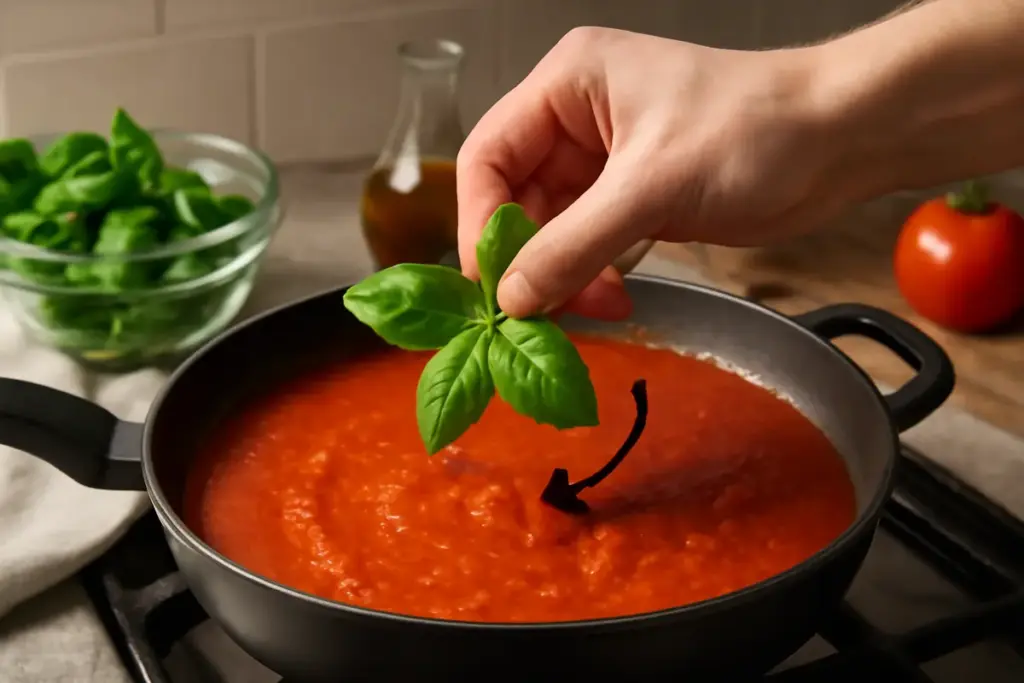 Qual è il momento giusto per aggiungere il basilico nelle salse tradizionali? Mantieni aroma e colore vivaci