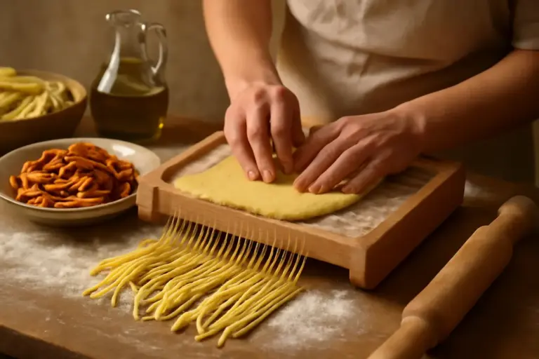 Spaghetti alla chitarra abruzzesi: come ottenere la sfoglia densa che trattiene il sugo
