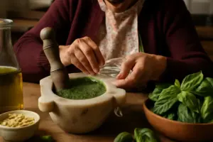 Pesto genovese artigianale: il metodo usato dalle nonne per non farlo annerire