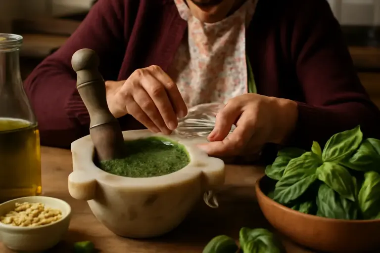Pesto genovese artigianale: il metodo usato dalle nonne per non farlo annerire
