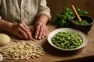 Le origini delle trofie liguri: la tecnica di lavorazione a mano che esalta la bontà del pesto