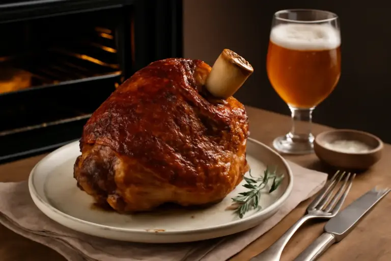 Stinco di maiale al forno tradizionale: la tempistica perfetta per una crosta saporita e carne succosa